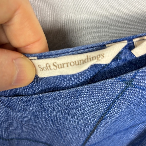 SOFT SURROUNDINGS Women Sleeveless Maxi Sundress Sz XL Beach Coastal 100% Tencel - Picture 6 of 12